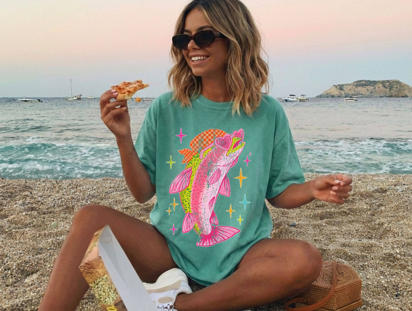 Neon Retro Fish Graphic Tee