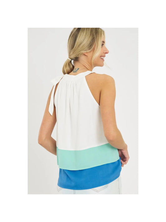 Colorblock Halter Top