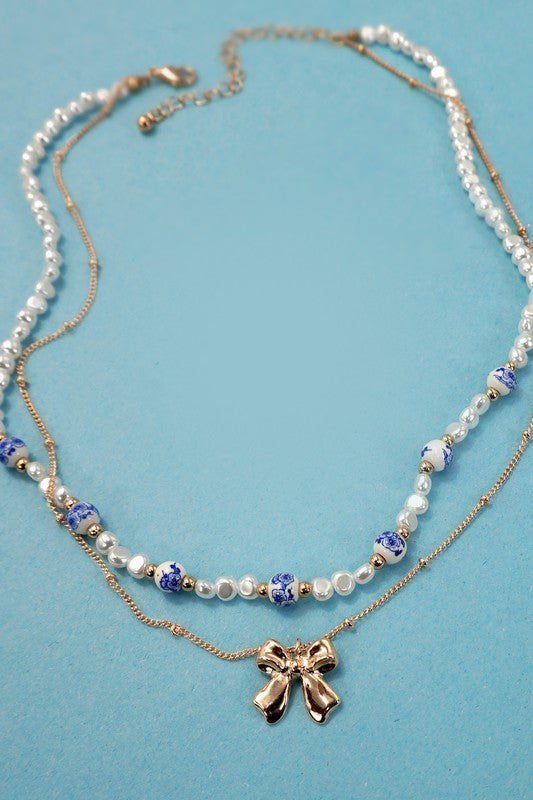 Blue Pearl Necklace