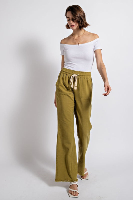 Tassel Tie Flare Pants