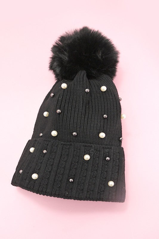 Pearl Pom Hat