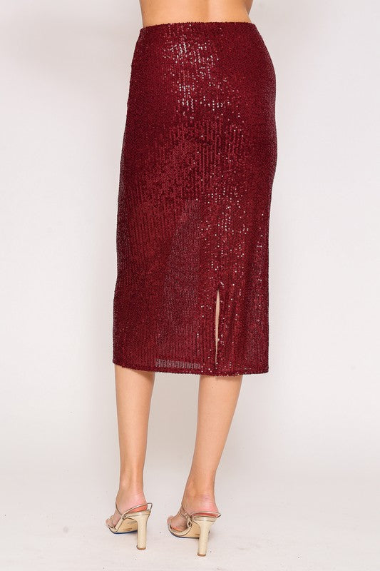 Sequin Midi Skirt