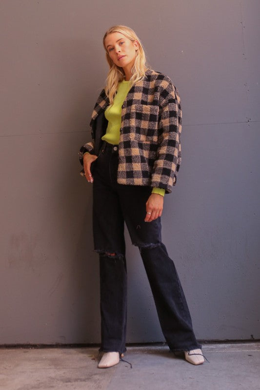 Plaid Sherpa Jacket