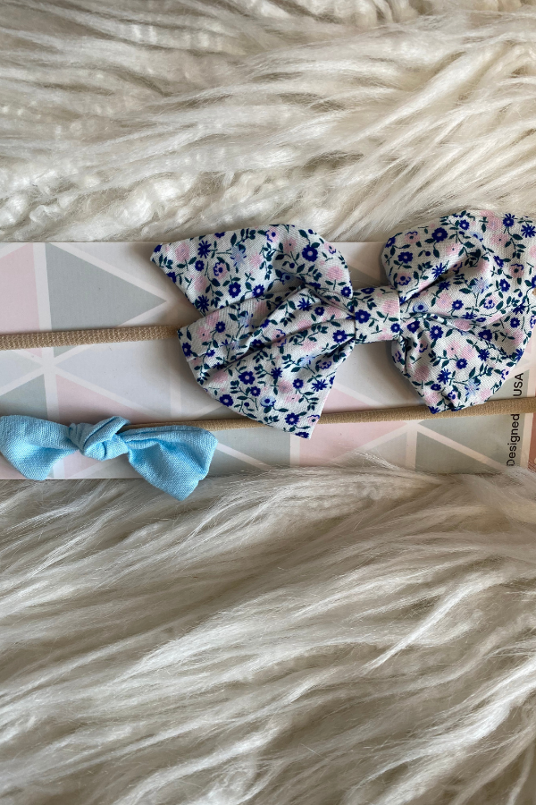 Blue Floral Bow Sets