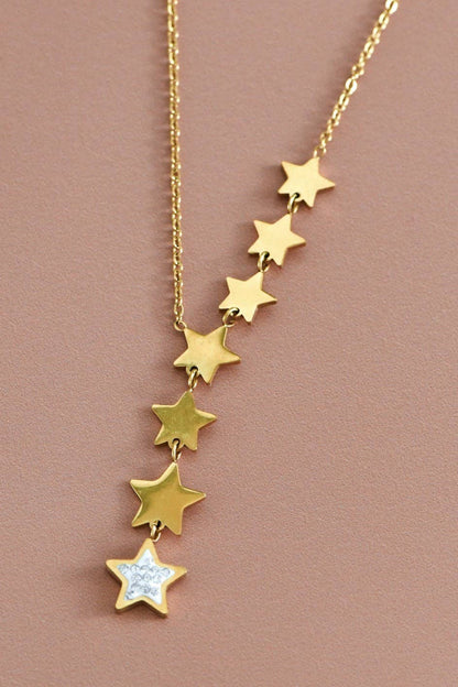 18K Gold Plated Waterproof Stainless Steel Chain Necklace - 6861