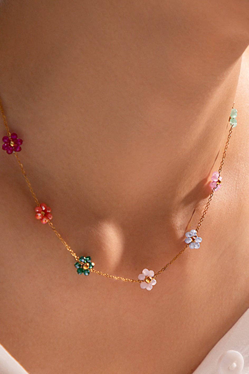 18K Gold Plated Waterproof Stainless Steel Chain Necklace - 7201