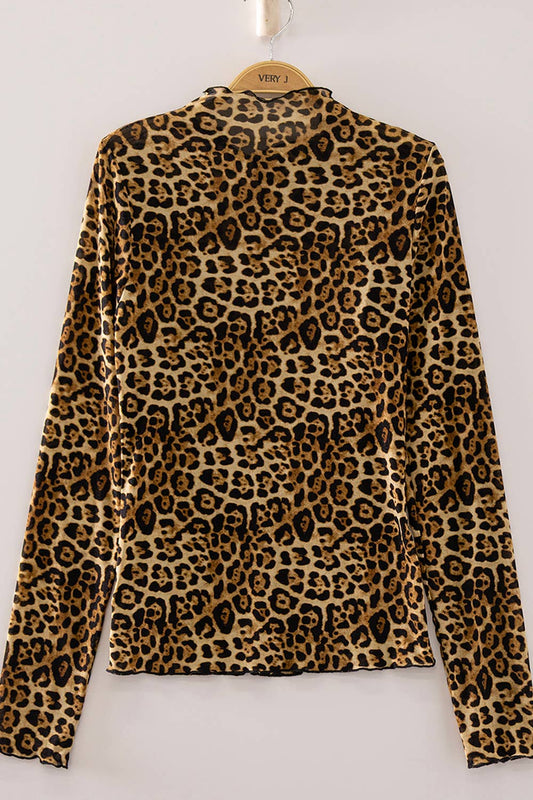 Leopard Mesh Top