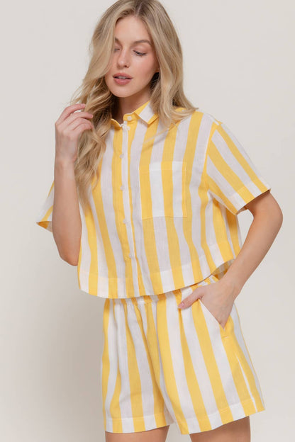 Linen Shorts Set