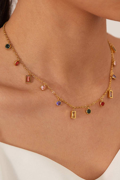 18K Gold Plated Waterproof Stainless Steel Chain Necklace - 7567