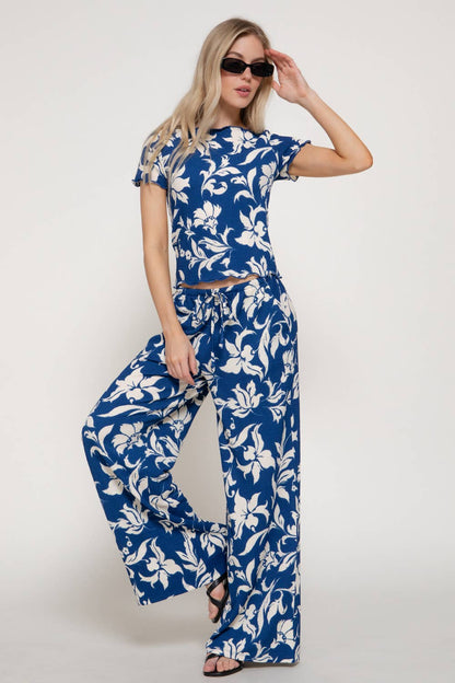 Blue Waves Pants Set