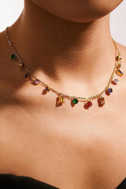 18K Gold Plated Waterproof Stainless Steel Chain Necklace - 7567
