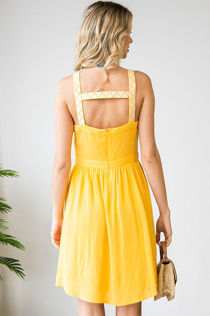 Golden Floral Dress