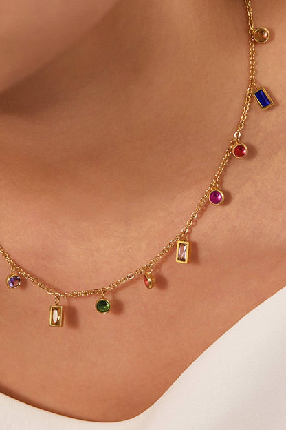 18K Gold Plated Waterproof Stainless Steel Chain Necklace - 7567