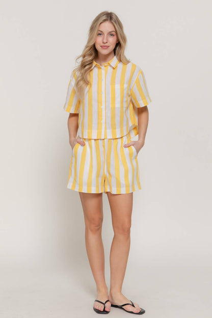 Linen Shorts Set