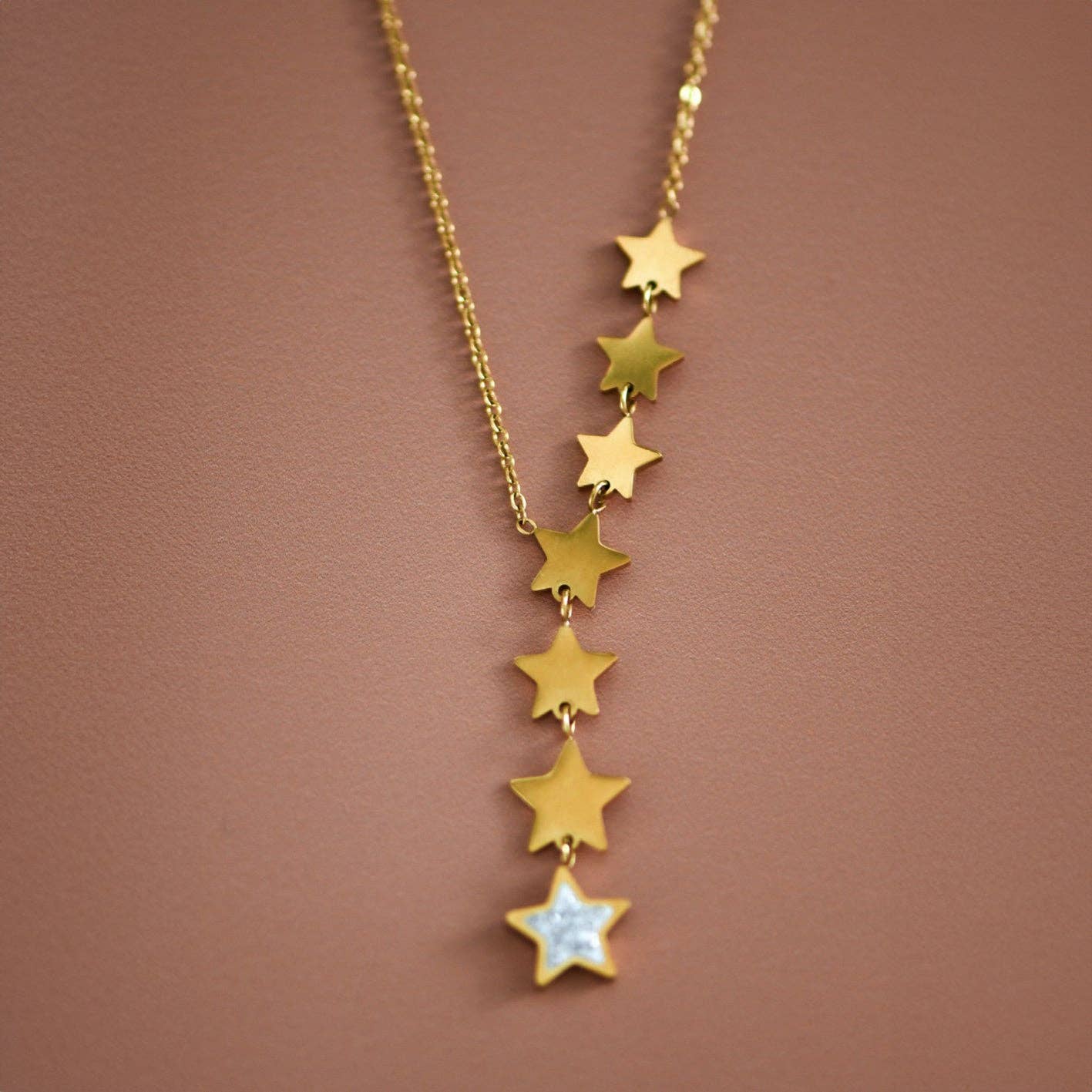 18K Gold Plated Waterproof Stainless Steel Chain Necklace - 6861