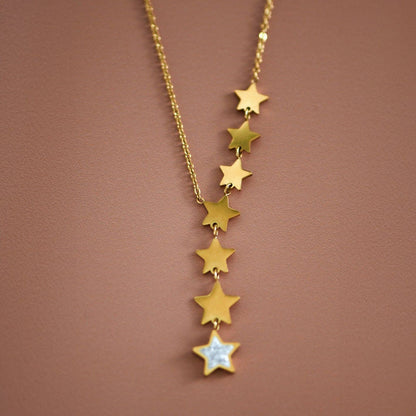 18K Gold Plated Waterproof Stainless Steel Chain Necklace - 6861
