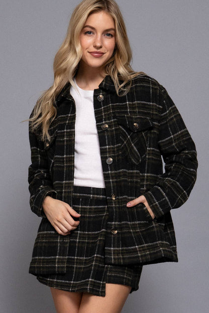 Plaid fur Shacket