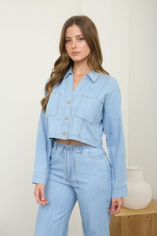 Washed Denim Top