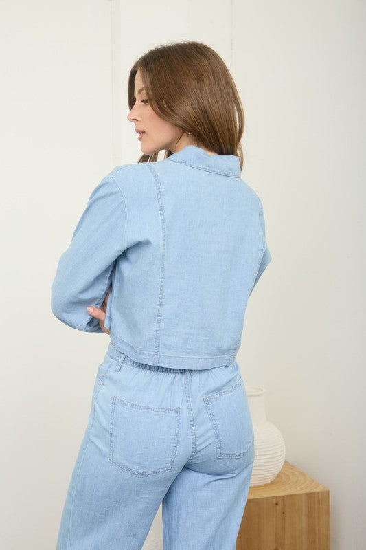 Washed Denim Top