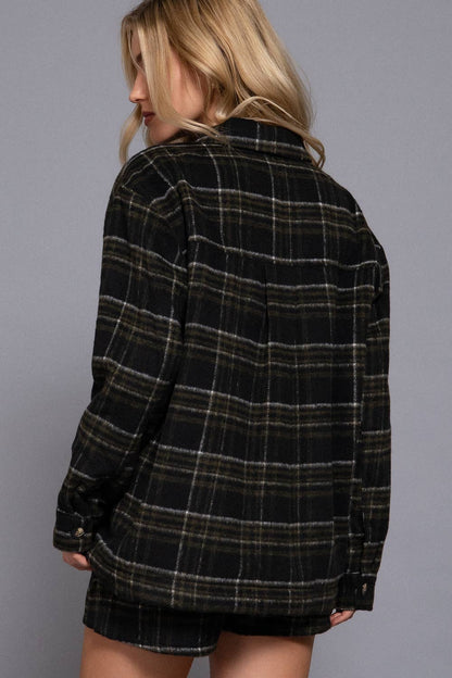 Plaid fur Shacket