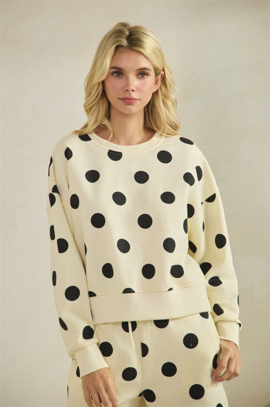 Polka Dot Crew Neck