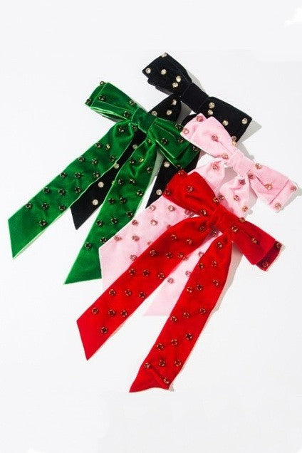 Rhinestone Hair Ribbons
