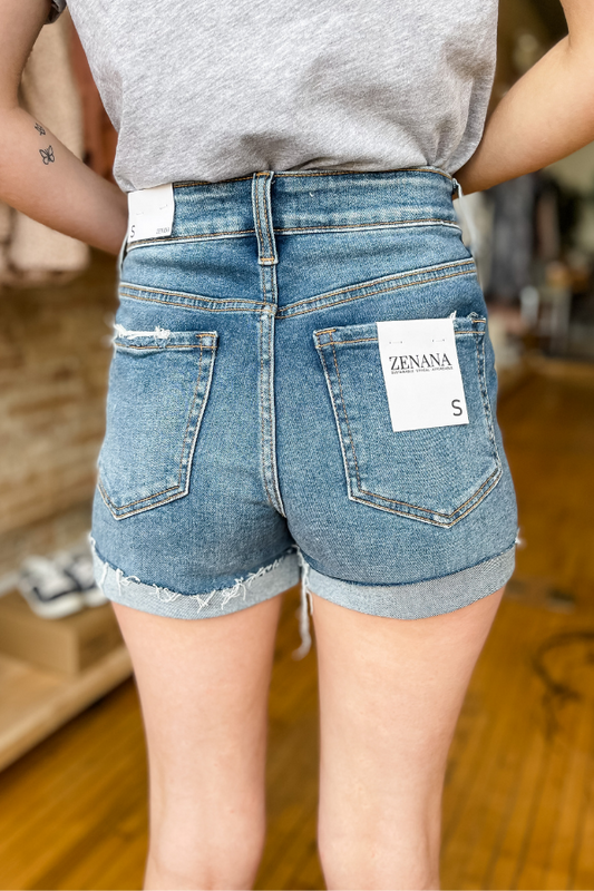 Sunny Days Distressed Denim Shorts